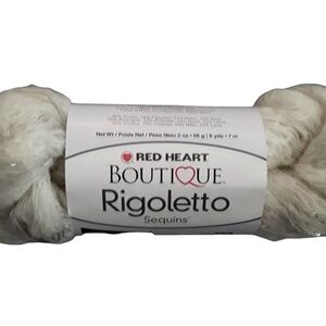 Lot of 3 Red Heart Boutique Sequin Skeins, Cream